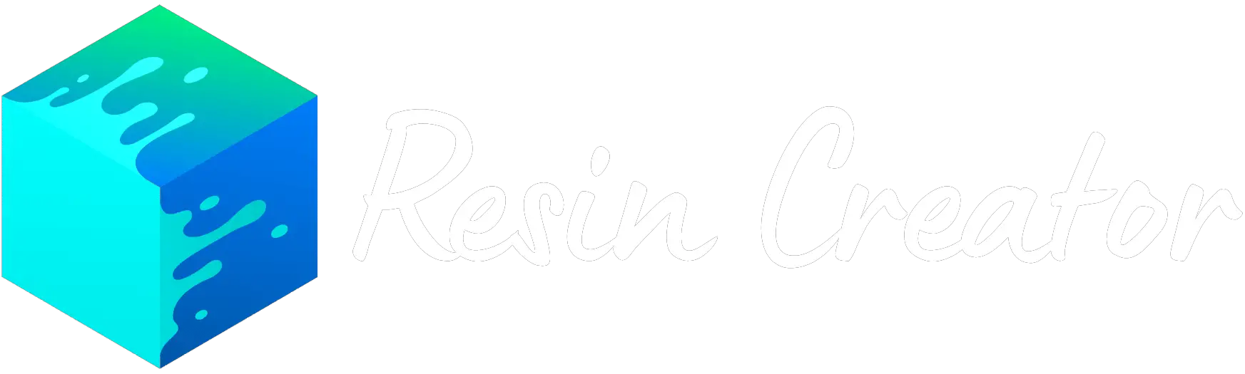 Resin Creator cube Logo white